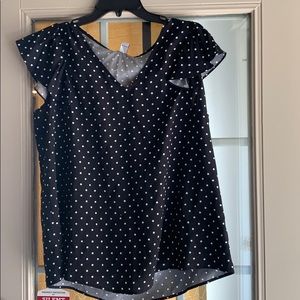 Old Navy polka dotted shirt.